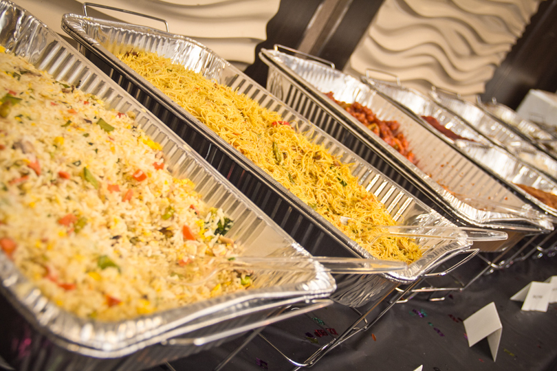 The food is heated and ready to be served.