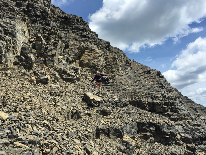 A woman who we followed heads back to the "right" way. Robin and I continued with our rogue descent.