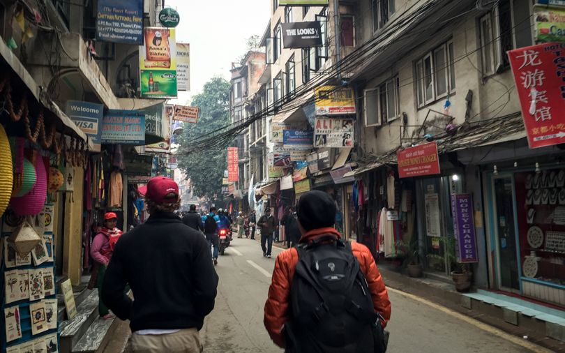 Timarian, Dan and I looking for gifts in Thamel