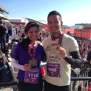 Shari and I with our medals. NBD.
