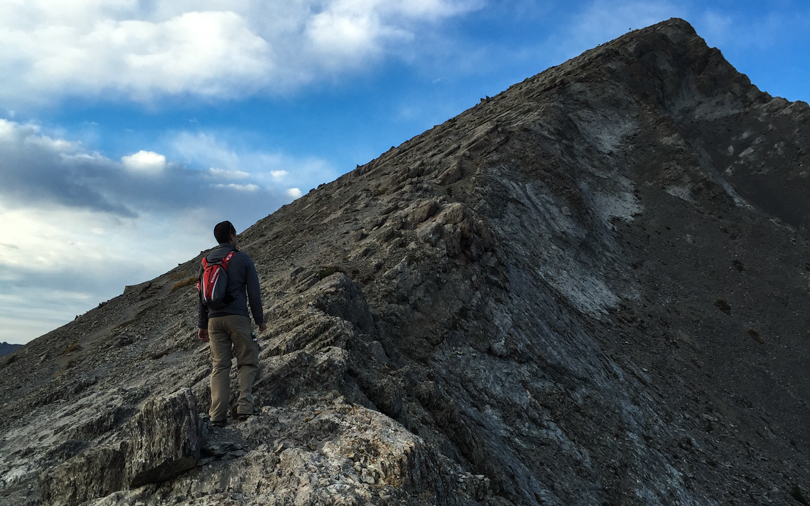 Ry looking toward the Ha Ling Peak. 