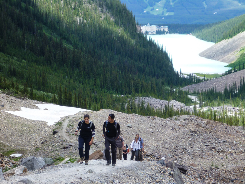 Ascending to the Plain of Six Glaciers Tea House