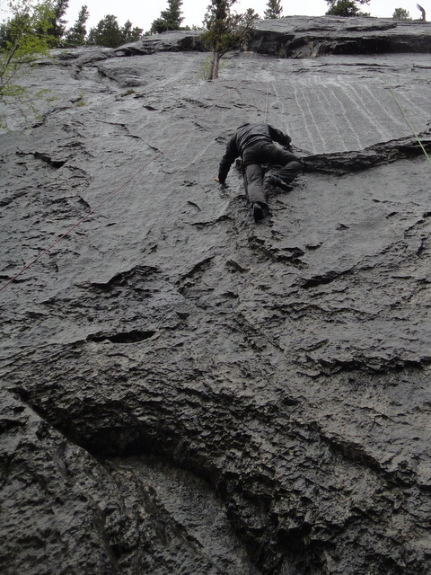 Almost there! The rocks were a bit slippery.