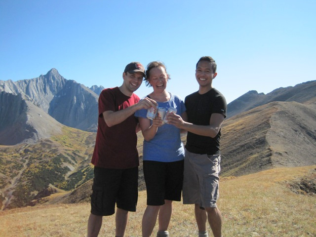 Toasting on the ridge. We rock!