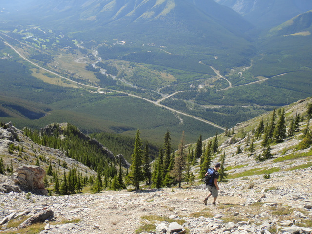 Scree skiing down the slope. Fun times!