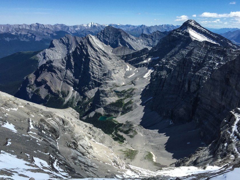 View of Memorial Lakes and Mount Boggart to the right
