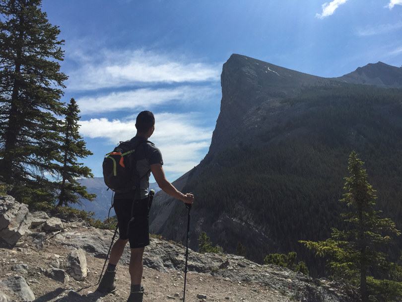 Looking toward Ha Ling during the ascent of East End of Rundle