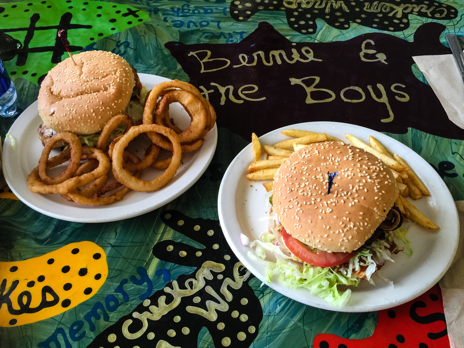 Bernie and The Boys. These burgers, onion rings and fries were sooooo tasty!