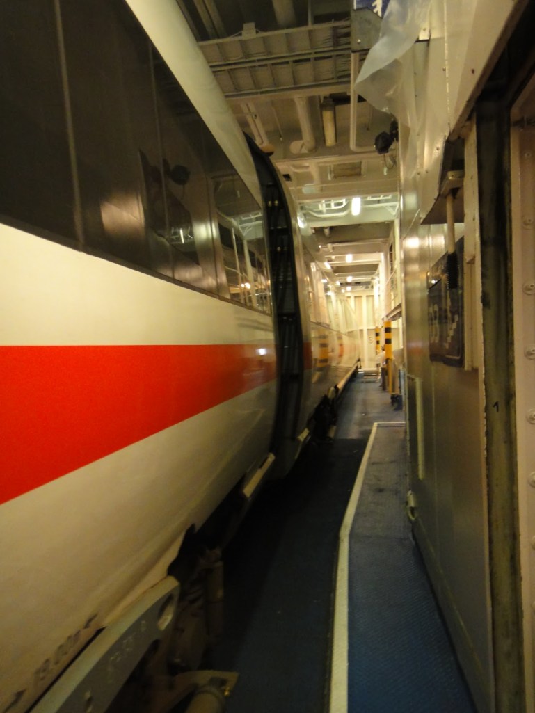 The ICE train after boarding the ferry. Cool!