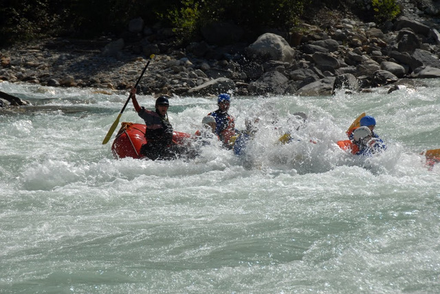 Hitting the rapids was so much fun! The water was freezing. 