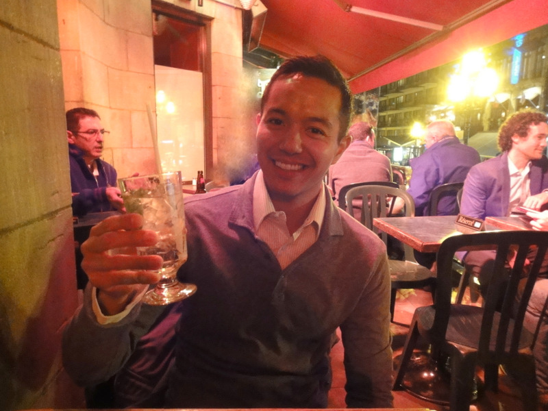 In Montreal: Enjoying a gin and tonic after a long work week :)