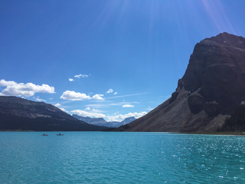 It was tempting to jump into Bow Lake on such a hot day!