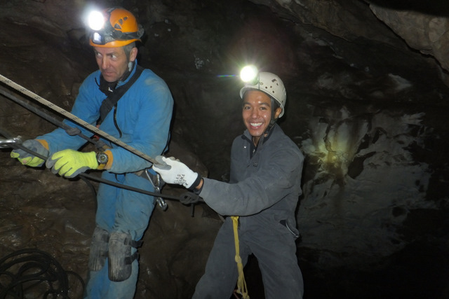 I’m happy to be caving!