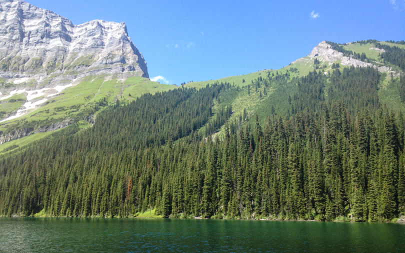 From the opposite side of Rawson Lake, Sarrail Ridge is right there! Needless to say, it's a brutal 45 min - 1 hour climb. Don't let that be a deterrent though!