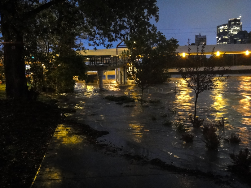 Flooding over path in Kensington