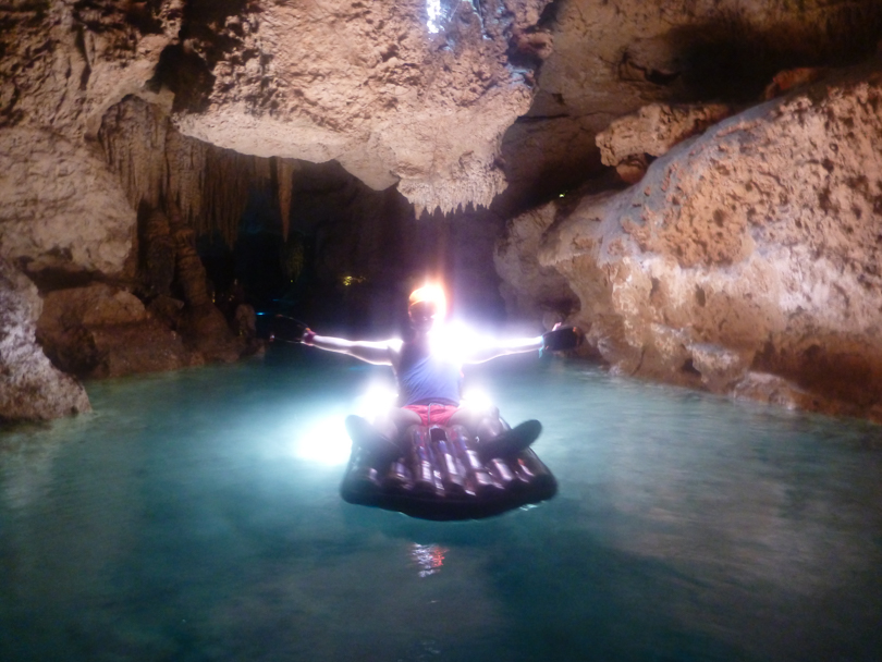 Rafting... with hand paddles.