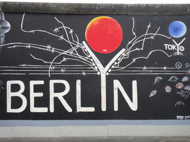 At the Berliner Mauer East Side Gallery of The Berlin Wall