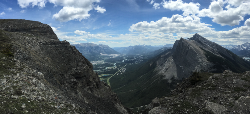 A view of Canmore below from a little more than half way up EEOR