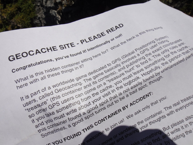 We found a geocache alright…