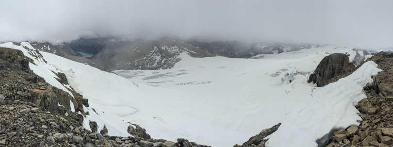 View of the Wapta Icefield from the summit