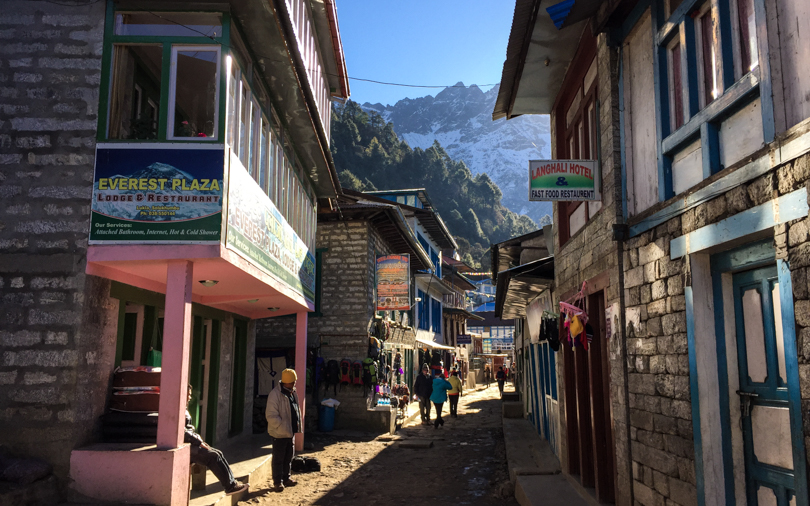 Passing through villages en route to Phakding
