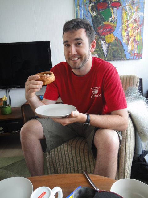 David eats a danish in Denmark