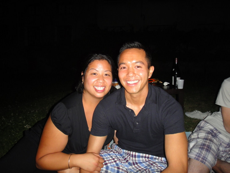 Enjoying a picnic with Chey and her friends in St. Etienne