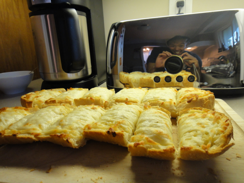 YUM! Cheesy garlic bread… :P