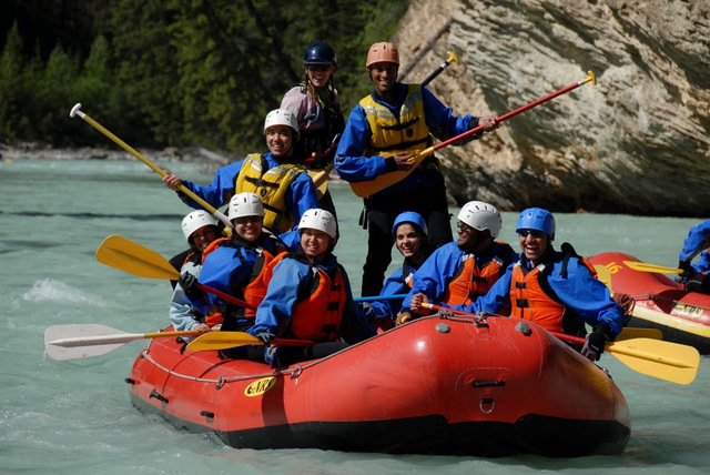 White water rafting on the Kicking Horse River = Fun times!