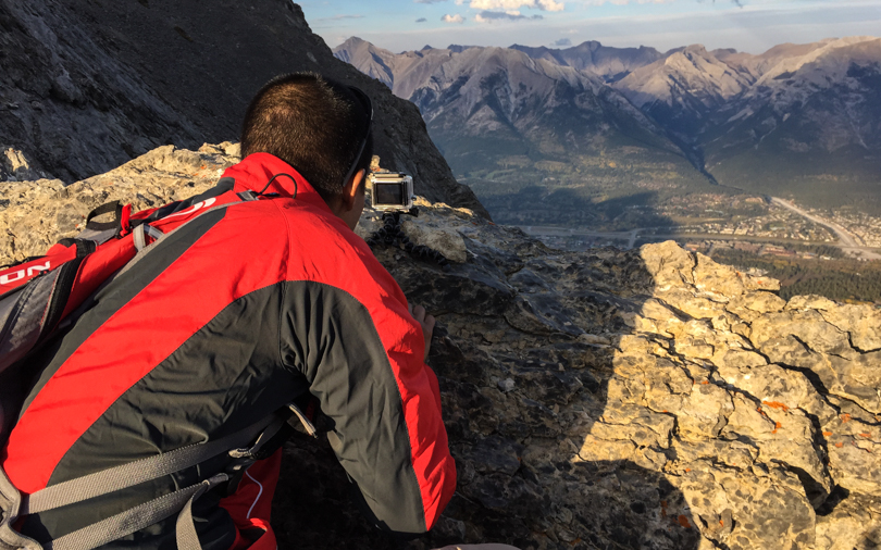 Setting up the Go-Pro for some time-lapse shots