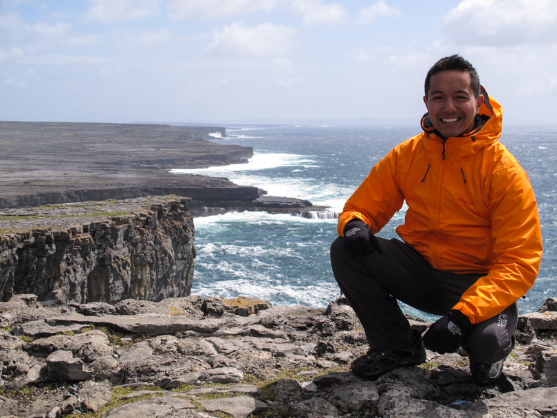 Posing for a photo near the edge of the cliff