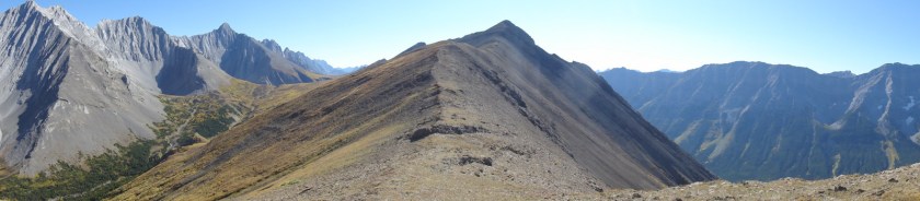 Looking to the summit from the ridge