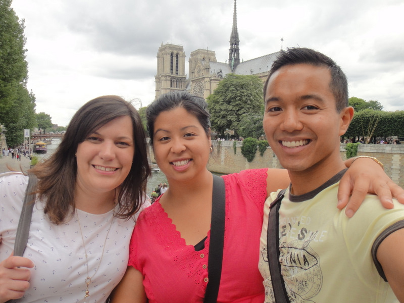 Fantastic company: My good friend Marie and my cousin  Chey, near Notre-Dame