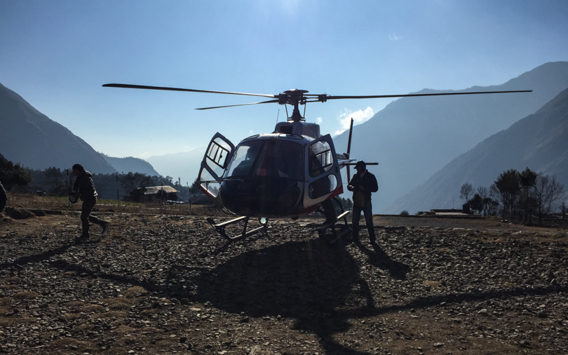 Refuelling in Lukla