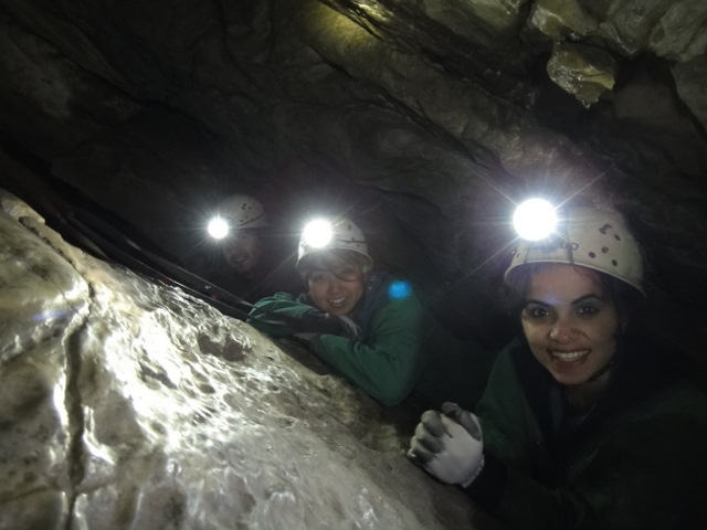 All smiles waiting for the rappel
