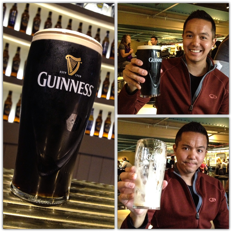 Finishing a pint of Guiness
