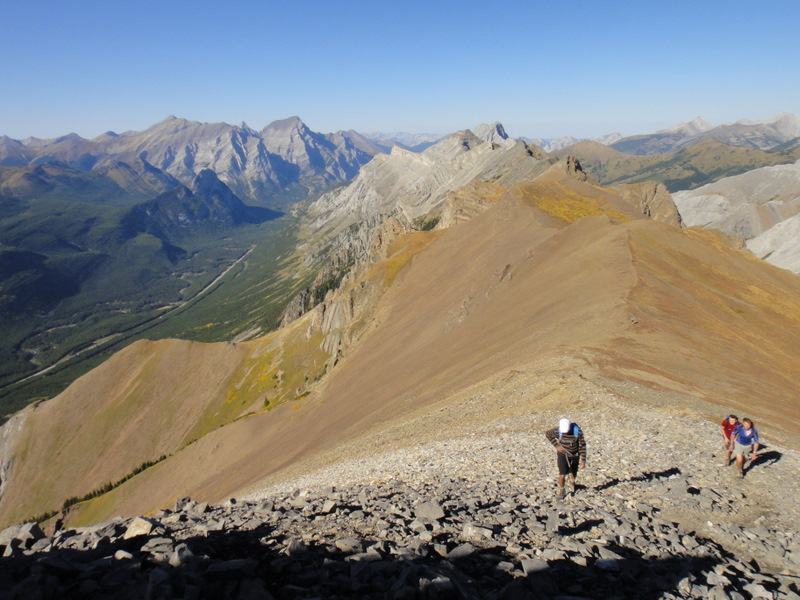 Hiking up to the summit