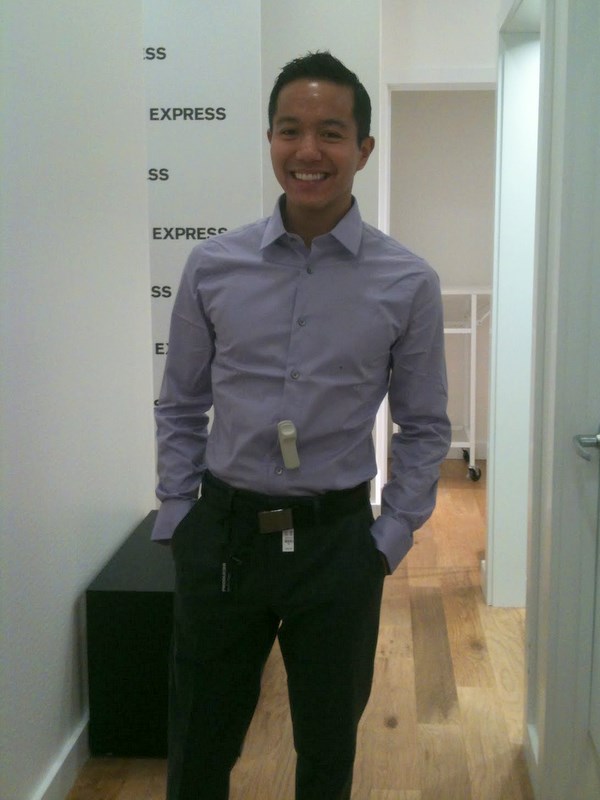 Dressing up at Express. Love their shirts!