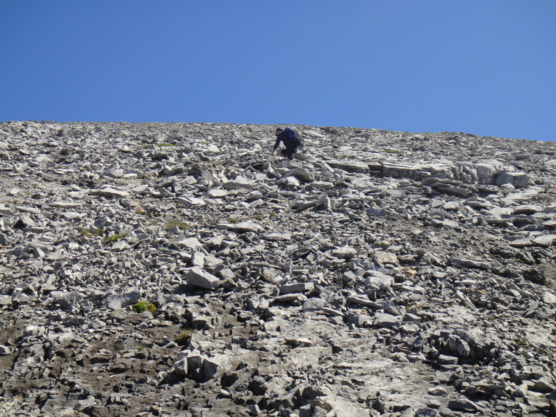 Scrambling up the rocks
