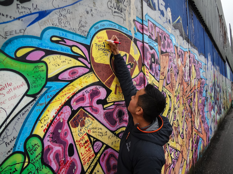 The Peace Wall in West Belfast