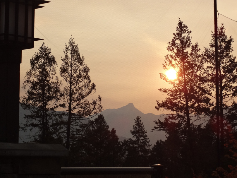 Watching the sun set from the resort