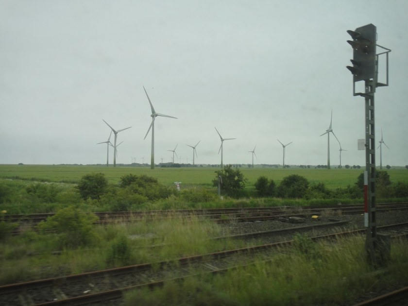 Admiring the German countryside right before boarding the ferry