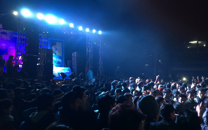 New Year's Eve street party in Thamel, Kathmandu