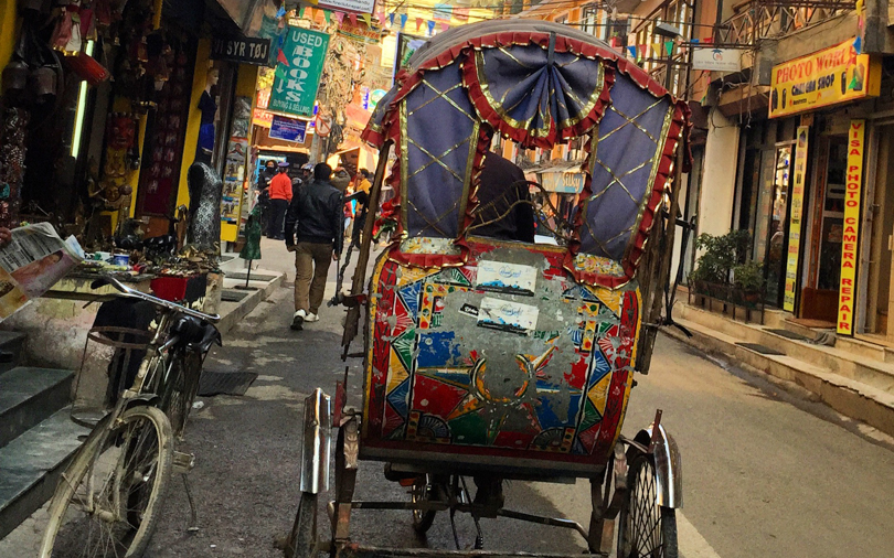 Rickshaw on the streets of Thamel, Kathmandu